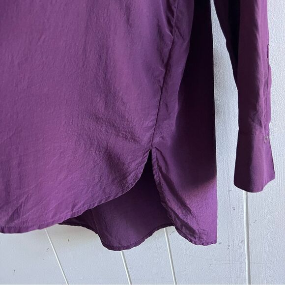 Eileen Fisher Silk Button Down Tunic Shirt - Picture 9 of 13